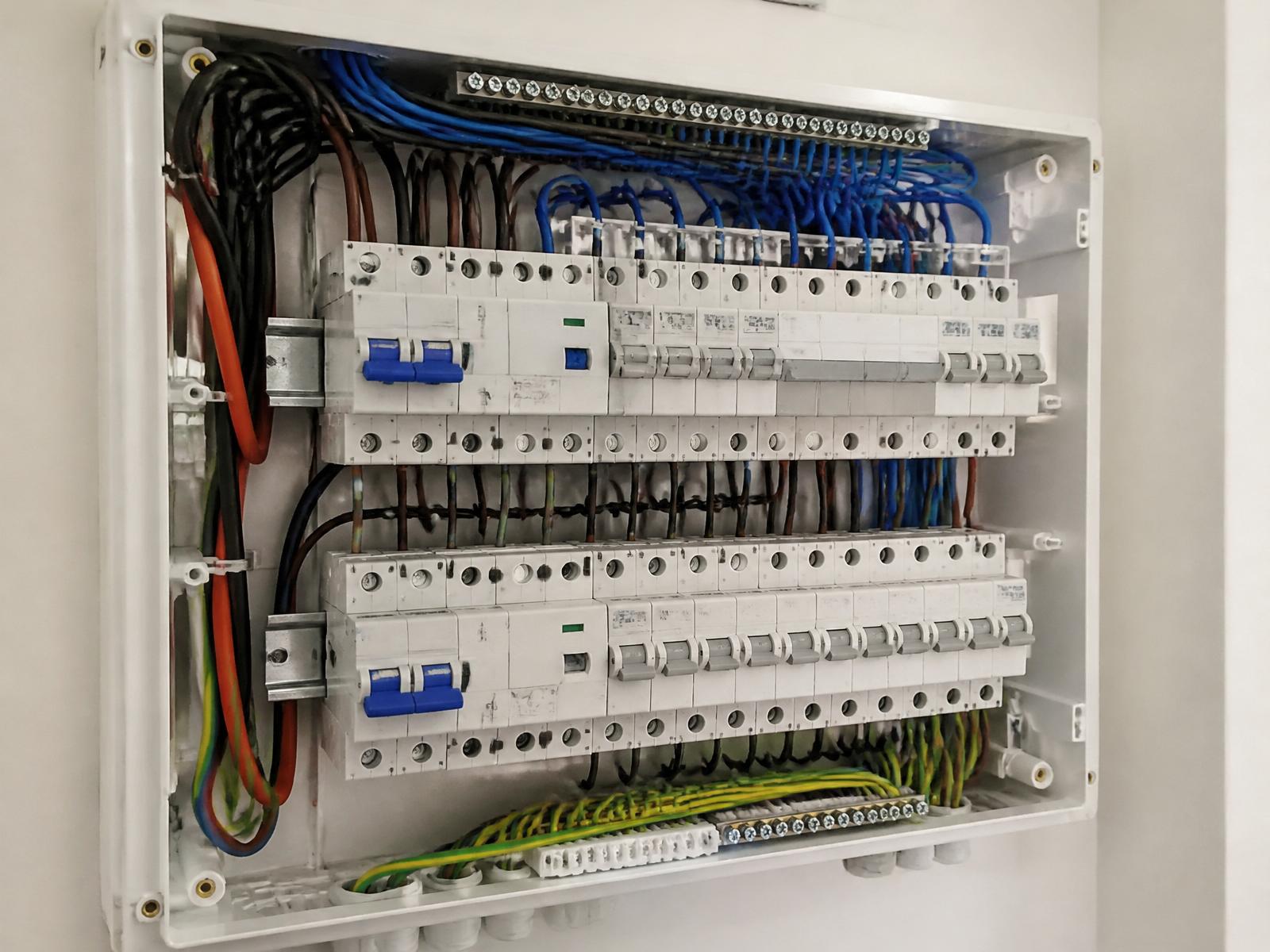 Modern residential switchboard with RCDs and circuit breakers in a Perth home